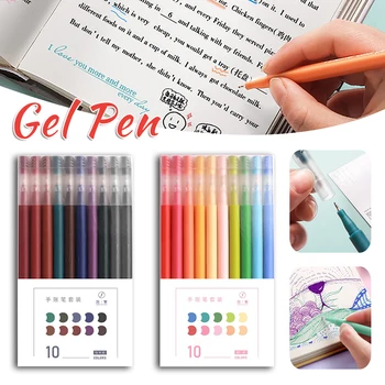 10 цветни гелевых дръжки Моранди, маркери за водене на бележки, забавна химикалка писалка за ученици, момчета и момичета
