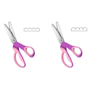 1БР зиг-заг ножица и съоръжения розови ножица от неръждаема стомана, шевни ножици, нова совалка