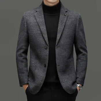 2023 Нов Модерен бизнес джентълмен, красив Непринудена вълна, двупосочен оборудвана Корейски Сватбен Мъжки яке-сако в британския стил, нова мода, Корейски Сватбен Мъжки яке-сако