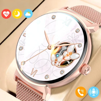 2023 Нови Дамски Смарт Часовници Bluetooth Покана Спортни Часовници Луксозни Дамски Часовник С Потребителски Циферблат на Сърдечния Ритъм ЕКГ ТОЧКИ Smartwatch За Жени