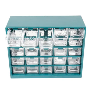 25шт Разход на Прозрачна Плъзгаща се шкаф за съхранение на Подвижен Синя Кутия за резервни части Кутия за сортиране оборудване
