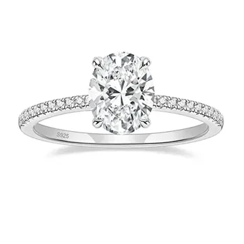 3-каратные официални годежни пръстени от сребро 925 проба за жени с кубическим цирконием овални диаманти, годежни пръстени-обещания, изискани бижута