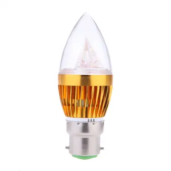 B22 Led крушка с мощност 3 Вата, свещ, полилей, прожектор, лампа с висока мощност ac 85-265 В Цвета на електрически крушки