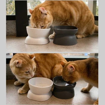 N0HB Издигнати нескользящие купички за котки, Купа за храна за котки, купа за вода за котки, купа 2 цвята