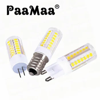 PaaMaa Led лампа от 3 W 5-Ват 7 Watt G4 G9 E14 Led лампа Ac 220v Led Царевичен Лампа SMD2835 Ъгъл на лъча 360 Замяна на Халогенни Лампи, Полилеи