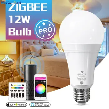 ZigBee 3.0 Pro LED Smart Bulb 12 W RGBCCT Light E26 E27 Работи с Amazon Echo Plus Алекса SmartThings .. / APP / Гласов / Радиочастотное Дистанционно управление