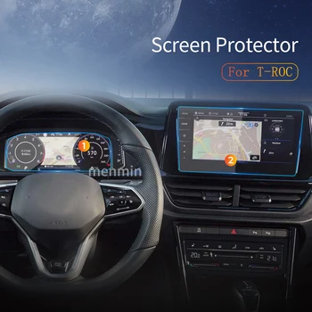 Автомобилни Стикери Carplay Screen Protector За VW T-ROC 2023 TROC Дисплей От Закалено Стъкло, Защитно Фолио Навигационни Аксесоар 9.2 инча