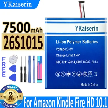 Батерия YKaiserin 26S1015 капацитет 7500mAh за Amazon Kindle Fire HD 10.1 на 7-то поколение SL056ZE + безплатни инструменти