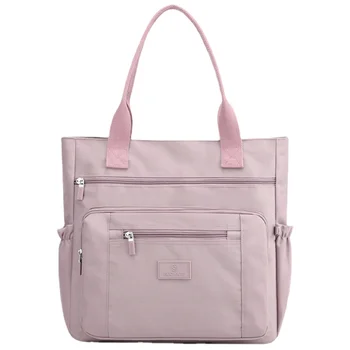 Водоустойчив найлон Голям капацитет 2024 Модерна дамска чанта Клиент Прости модни чанти с цип Мъкна Твърди дамски чанти през рамо