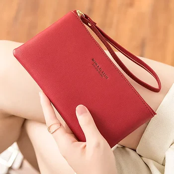Дамски дълъг чанта с международно покритие, нова корейска версия на многофункционални студентска чанта, дамска чанта за мобилен телефон от по-мека кожа