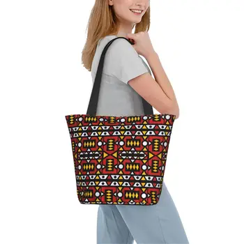 Дамски холщовая чанта през рамо, Дамски ежедневни чанти-тоут, Африканска Разплод цветен печат, множество плажната чанта за пазаруване с голям капацитет