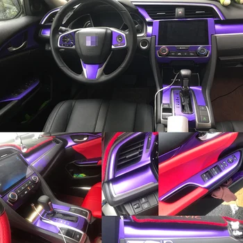 За Honda Civic 10th Генерал 2016-2020 Автомобилен Стайлинг 3D/5D От карбон в Интериора на Автомобила, Централна Конзола Промяна на Цвета на Формоване Стикер Стикер