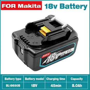 за Makita 18V 6.0 8.0 Ah Акумулаторна Батерия За Електроинструменти Makita с Led Литиево-йонна батерия Заместител на LXT BL1860 1850 волта 6000 mah