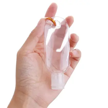 За пътуване Висококачествен пластмасов Празен прозрачен с ключодържател, бутилка за многократна употреба, козметични контейнер, флакон-спрей флакон за сапун за ръце.