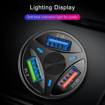 Зарядно за кола Auto Quick 3 USB Сплитер 12V QC 3.0 Зарядно Устройство за Запалка на Volkswagen Polo 2016 Toyota Corolla 2012 Kia Sera
