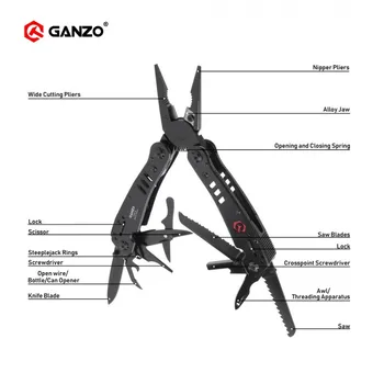 Клещи Ganzo G302 G302B G302H 26 инструменти в едната ръка Набор от инструменти, Набор от отвертки Портативен сгъваем нож, клещи от неръждаема стомана