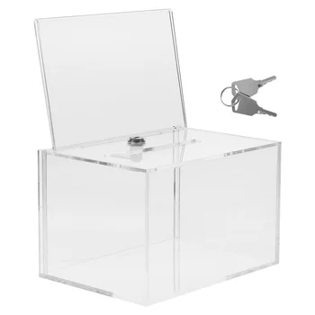 Кутия за предложения прост дизайн, кутия за гласуване, кутията за дарения, устойчив на абразия акрилна кутия за съхранение с ключалка