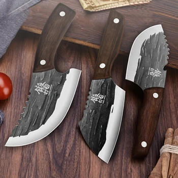 Кухненски ножове от неръждаема стомана, секира за риболов, Мясницкий нож, инструменти за рязане на месо, барбекю, пилинг