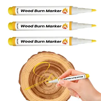 Маркер за изгаряне на дървото 3шт 5 мл Инструмент за изгаряне на дървото Безопасни инструменти за бродерия Бързи дървени маркери за устойчивост на производството на подаръци Шаблони от дърво