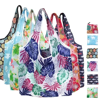 Модни дамски чанти на марката 2023 с флорални принтом, екологично чисти продукти, чанти за пазаруване, Множество сгъваема дамска чанта-тоут за пазаруване
