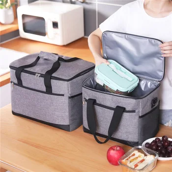 Модни херметически торбички-хладилници за обяд с голям капацитет за жени, мъже, пътуване, пикник, топлоизолационна чанта-кутия