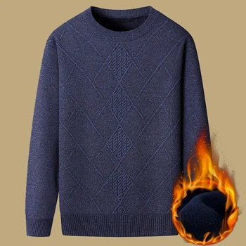 Мъжки velvet сгъсти пуловер, мъжки зимни основни пуловер с кръгло деколте, пуловери дебелото плетени, Топли мъжки вътрешна облекло Б60