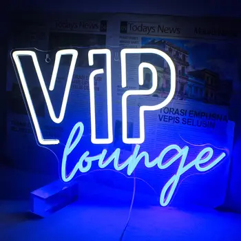 Неонов знак VIP-зала за декора на стените, VIP неонова светлинна табела, led светещ знак на захранването от USB за дизайн на бара, кафене в хотела, VIP-зала