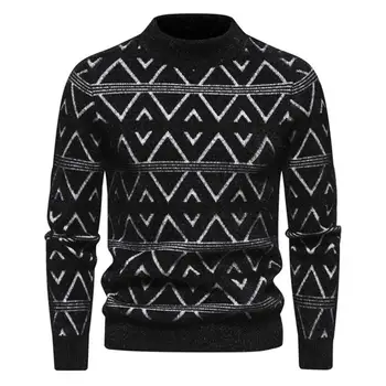 Нов мъжки ежедневни мек и удобен модерен топъл пуловер вязаный