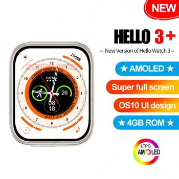 Новите Смарт часовници Здравей Watch 3 AMOLED Plus Ultra Men Always on Display NFC Компас Smartwatch 4GB ROM с локална Музика за Android и IOS