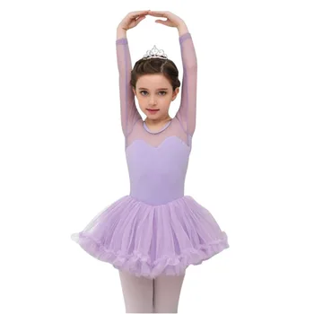 Облекло за изява в балета за малки деца, с костюм, детско рокля за латино танци с дълги ръкави, хубава рокля за момичета