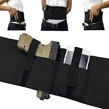 Поясная многофункционална бойна чанта за улицата, еластична гумена лента, черна защитно опора за кръста, 15x95 см