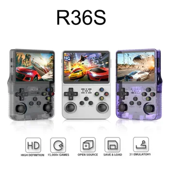 Преносима игрова конзола R36s в ретро стил, система Linux, 3,5-инчов екран, 15000 + Игри, Мини ръчен Преносим плейър Видеоигровой
