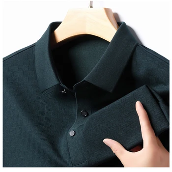 Пролет-есен тениска с дълъг ръкав, мъжки однотонная риза с къси ръкави, бизнес ежедневни блузи с ревери, пуловер за всеки ден