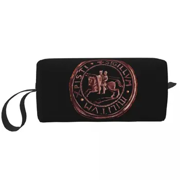 Пътна Средновековна Печат На Рицарите Тамплиери Чанта За Тоалетни Принадлежности, Грим, Козметични Органайзер За Съхранение На Dopp Kit Case Чанта Dopp Kit Case Box