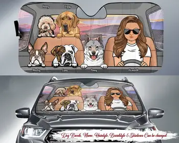 Сенника На Предното стъкло на автомобила, Човекът Зад волана С Кучета, автоаксесоари, сенника На Предното стъкло, Любител на Кучета, Подаръци За мама Кучета, Предното стъкло на превозното средство