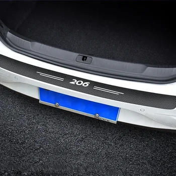 Стикер на вратата на колата, за украса на багажника от въглеродни влакна за авто аксесоари на Peugeot 206