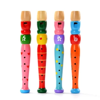 Цветна дървена флейта, на Музикален инструмент за деца от най-ранна възраст, модул за обучение Музикален звук, Детски Дървени Записващи устройства