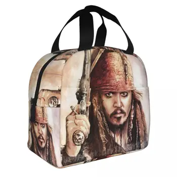 Чанта за Обяд Captain Jack Sparrow Bento Bag Преносима Термосумка от Алуминиево Фолио се Сгъсти с Кърпа, за Момчета и Момичета