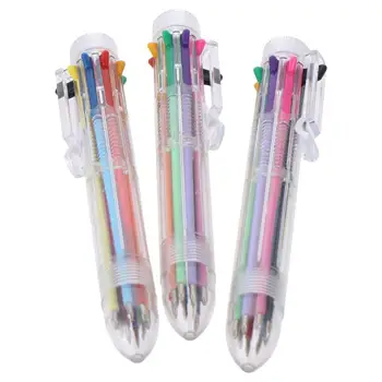3 бр. Повдигащи многоцветни химикалки и офис доставчици 8-в-1, прозрачни офис химикалки, сладки дръжки