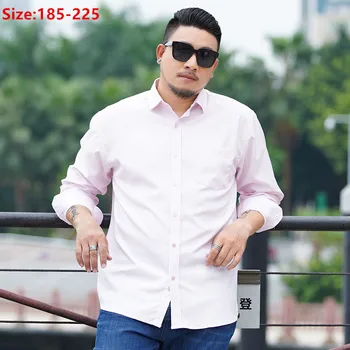 Бяла Риза Мъжки Официалната Офис С Дълъг Ръкав за Мъже Casual Елегантна Свободна Черна Синьо Розово-Червена Блуза, Плюс Размера на 8XL Голяма Бизнес Облекло