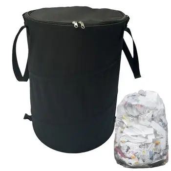 Външно Складное кошчето за боклук за листа, Градинско кошче за боклук за къмпинг, Преносим Perfekt-торба за боклук с цип, 37 л, Множество Складова програма