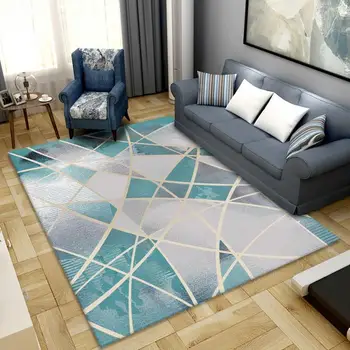 Голям килим с геометричен модел в скандинавски стил, интериор на всекидневна, спалня в европейски стил, подложки за детски игри, противоскользящий подложка за подови настилки, кухненски мат