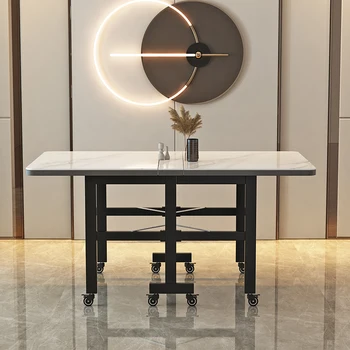 Лека луксозна каменна плака, сгъваема домакински произведено правоъгълен многофункционален ултра-маса за хранене