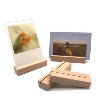 Многофункционален Държач за визитки Memo Дървена Поставка за настолни стаи с правоъгълна форма за сватбени партита, домашен офис маса