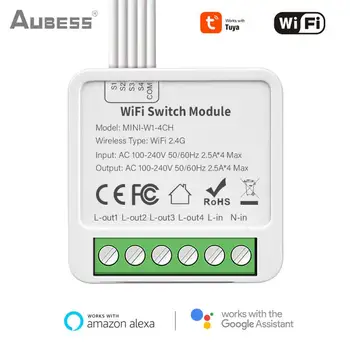 Модул Sasha Mini Smart Switch WiFi Zigbee 2/3/4 Gang С двустранно управление на Smart Life Работа с Алекса Home Yandex Алис